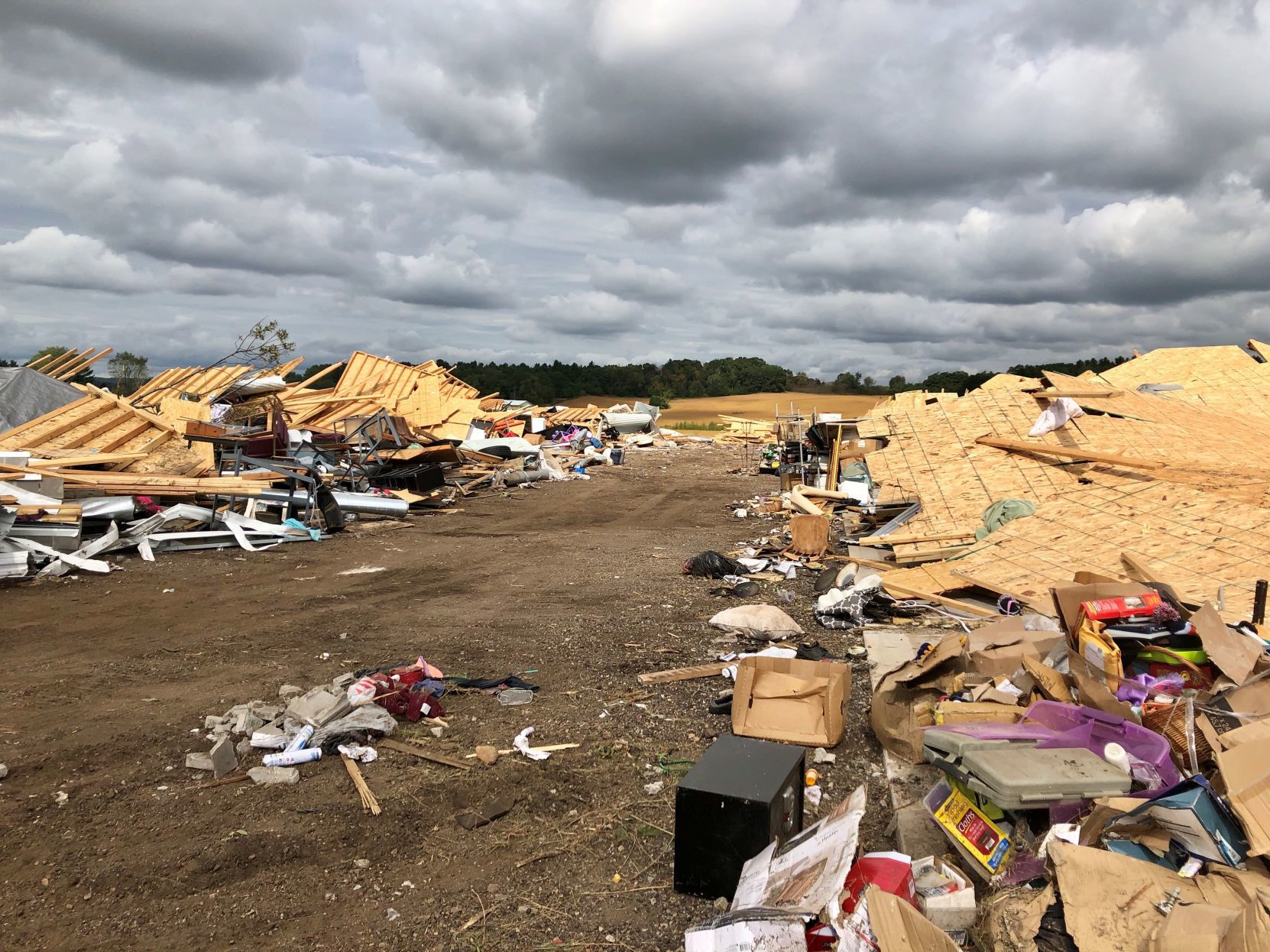 Tornado destruction near County Road M and Highway 29